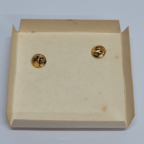 Double Crown Vintage Collar Pin, Pink Crowns Sparkly Perfect Condition - Picture 2 of 5